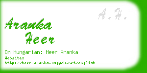 aranka heer business card